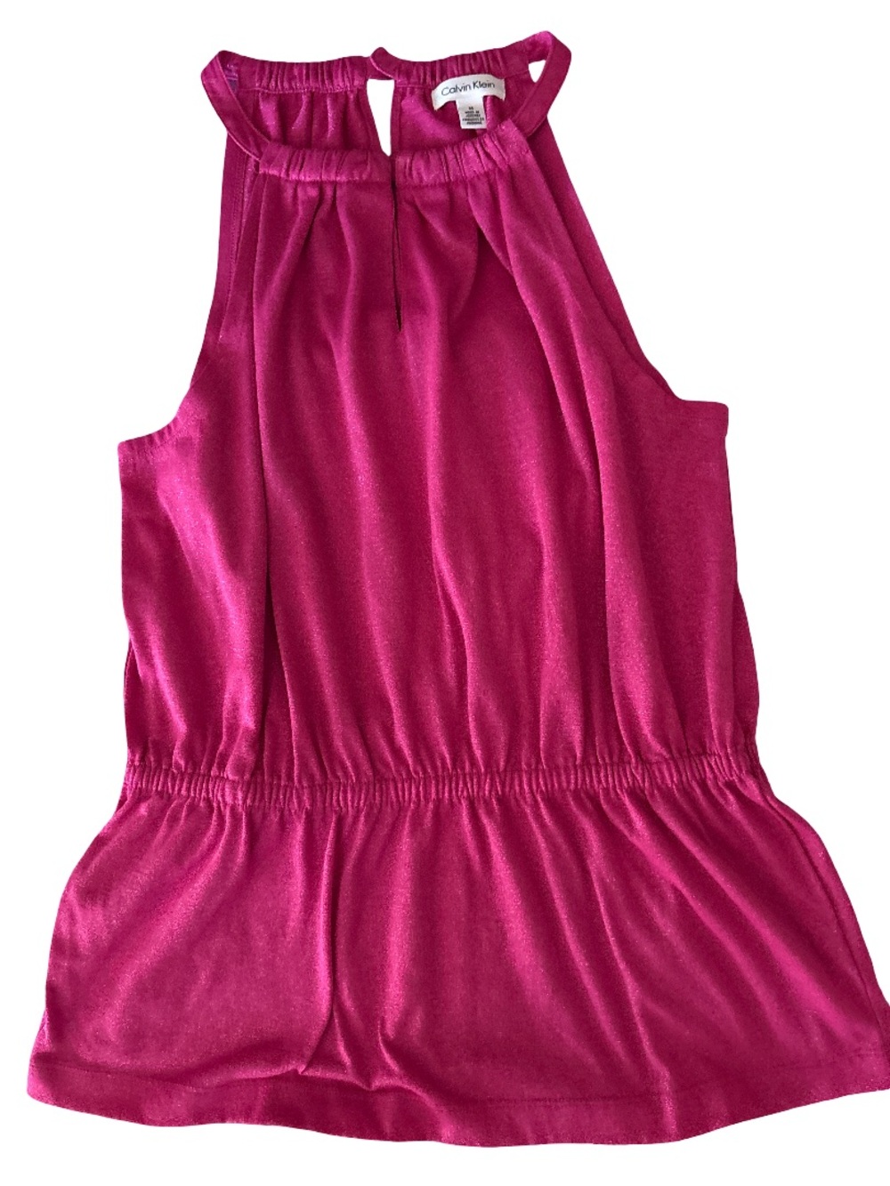 Calvin Klein Hot Pink Keyhole Blouse